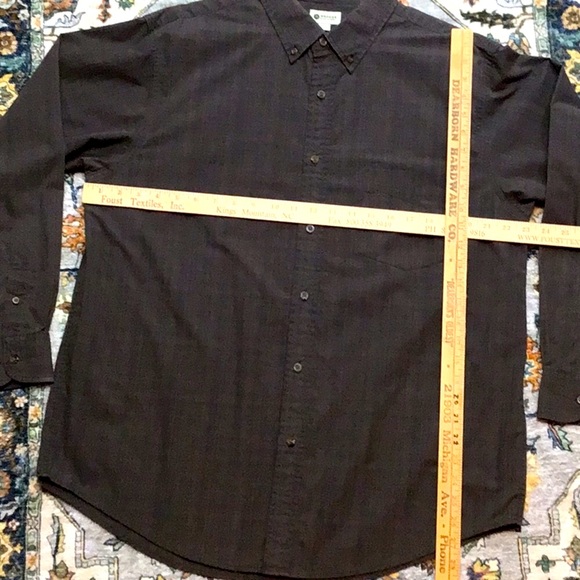 👑 HAGGER ‘Weekender’ Glen Plaid Oxford Long Sleeve - Picture 5 of 7